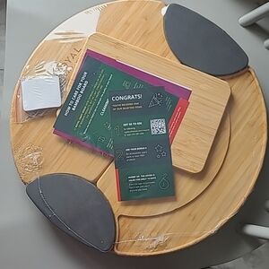 Royal Craft Wood Bamboo Cheese Board Set. Charcuterie Cheese Board. NWT.